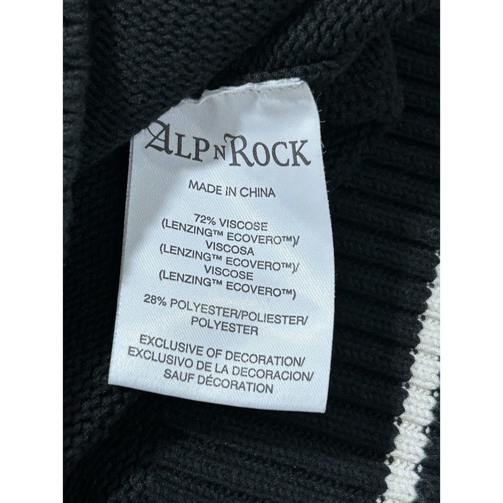 Alp N Rock Apres Ski Sweater Women's XL Black Script Logo Winter Lux - Picture 5 of 9